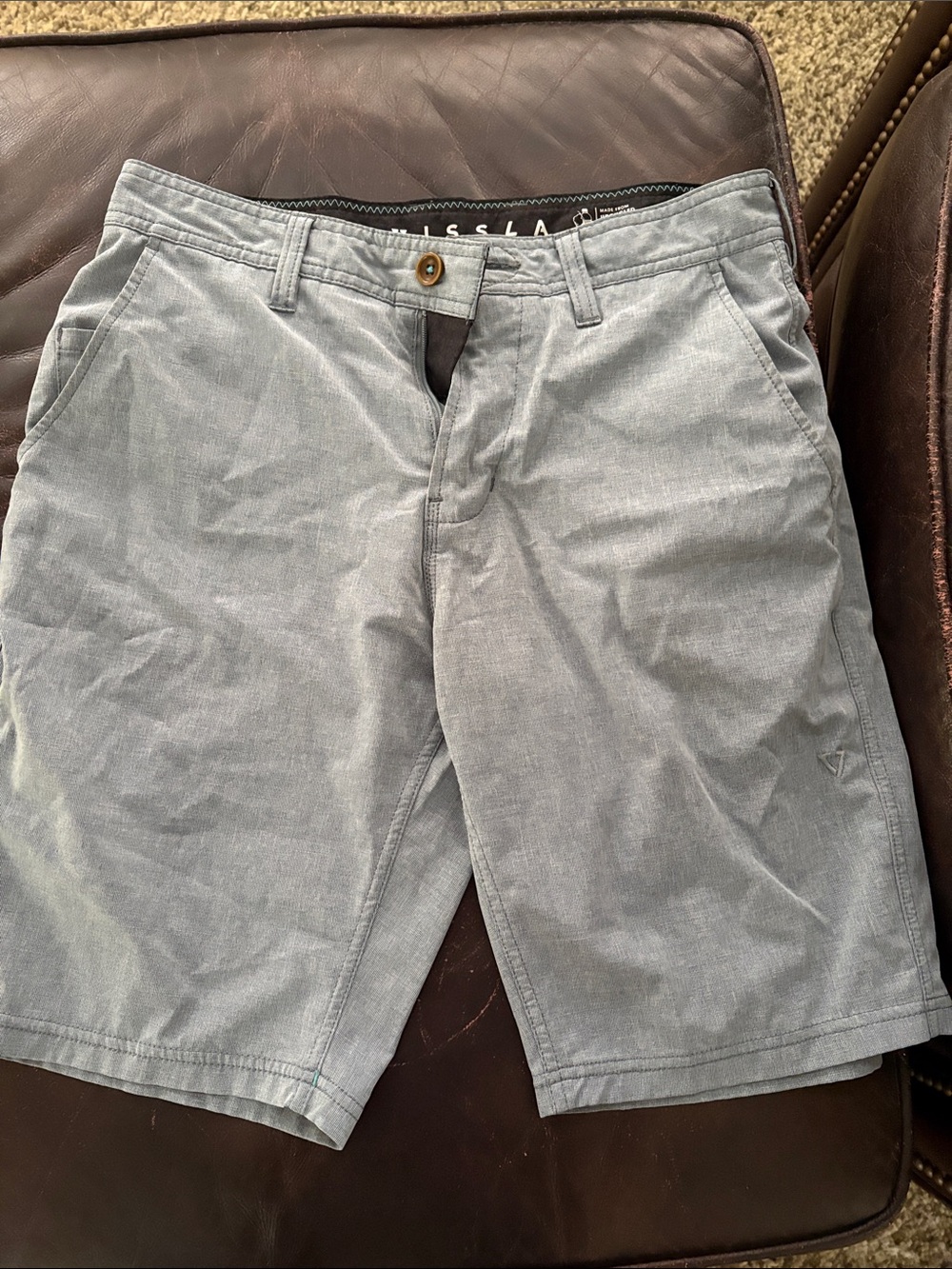 VISSLA Light Gray Men's Flat Front Shorts